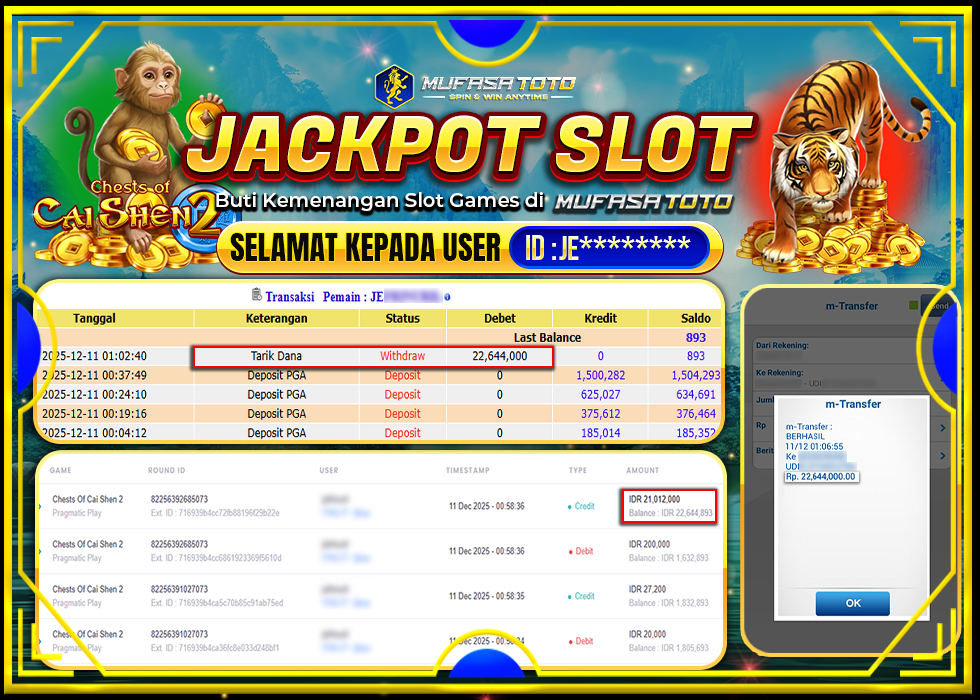 MUFASATOTO JACKPOT PRAGMATIC PLAY Rp.22.644.000|LUNAS